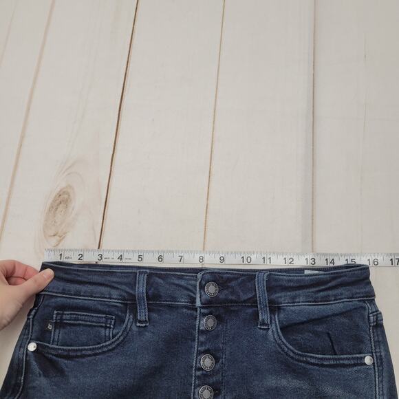 Judy Blue Best Day high rise straight fit leg jeans button fly raw hem boho - Picture 5 of 10